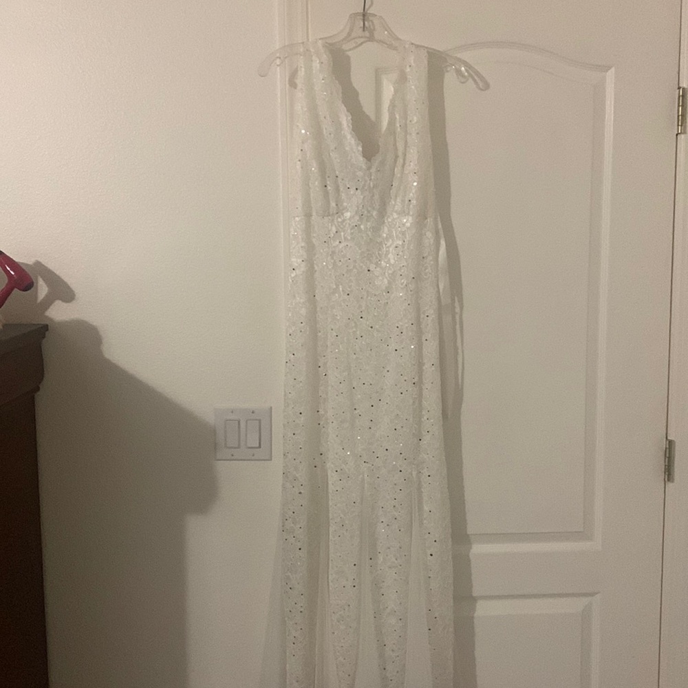 Long white evening dress